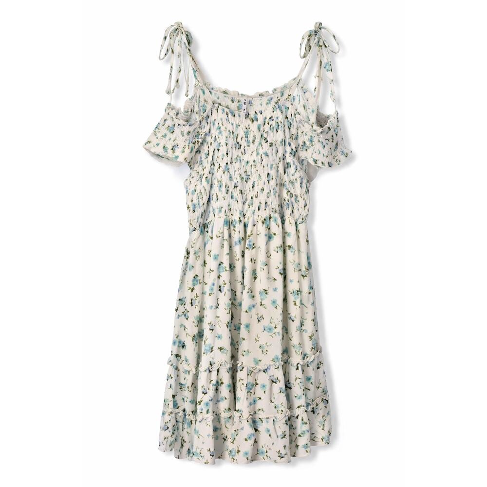 3rd + Malt Floral Off-Shoulder Midi Dress Cottagecore Fairy Spring Summer 1XL